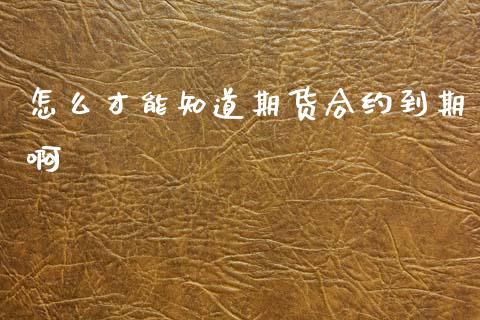 怎么才能知道期货合约到期啊_https://www.lcjysmgs.com_德指行情直播_第1张