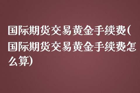国际期货交易黄金手续费(国际期货交易黄金手续费怎么算)_https://www.lcjysmgs.com_黄金期货直播喊单_第1张