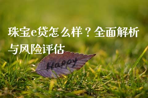 珠宝e贷怎么样？全面解析与风险评估_https://www.lcjysmgs.com_黄金期货直播喊单_第1张