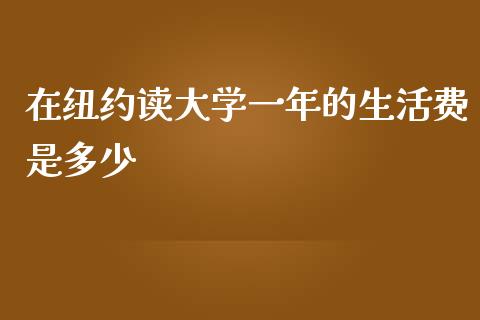 在纽约读大学一年的生活费是多少_https://www.lcjysmgs.com_恒生指数直播_第1张