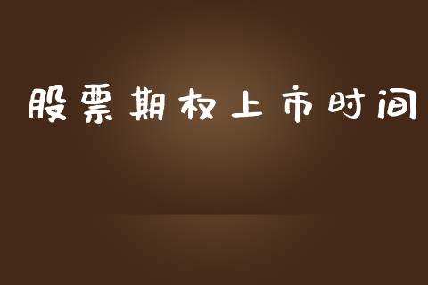股票期权上市时间_https://www.lcjysmgs.com_恒指直播平台_第1张