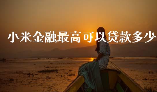小米金融最高可以贷款多少_https://www.lcjysmgs.com_黄金期货直播喊单_第1张