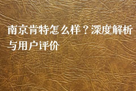 南京肯特怎么样？深度解析与用户评价_https://www.lcjysmgs.com_恒生指数直播_第1张