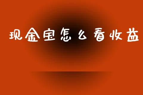 现金宝怎么看收益_https://www.lcjysmgs.com_恒生指数直播_第1张