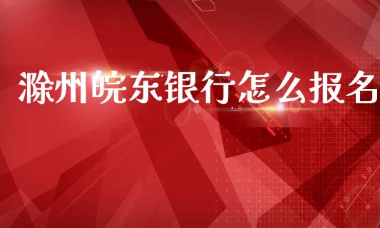 滁州皖东银行怎么报名_https://www.lcjysmgs.com_恒生指数直播_第1张