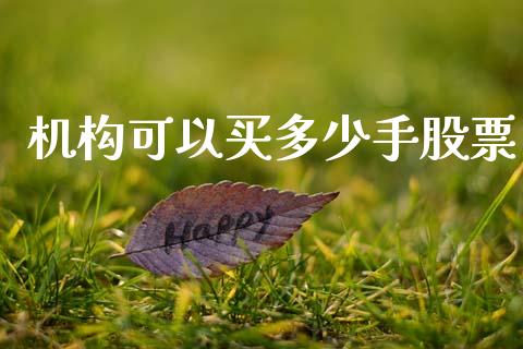 机构可以买多少手股票_https://www.lcjysmgs.com_黄金期货直播喊单_第1张