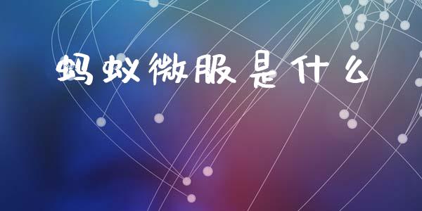 蚂蚁微服是什么_https://www.lcjysmgs.com_恒生指数直播_第1张