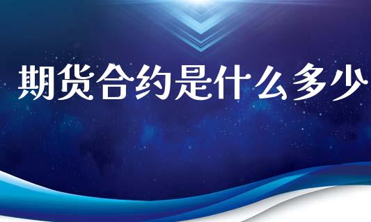 期货合约是什么多少_https://www.lcjysmgs.com_恒生指数直播_第1张