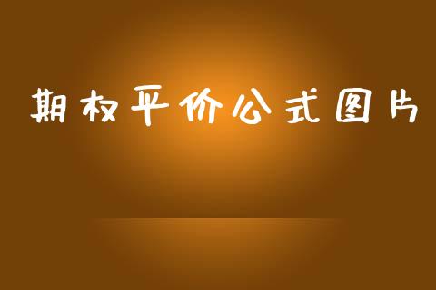 期权平价公式图片_https://www.lcjysmgs.com_德指行情直播_第1张