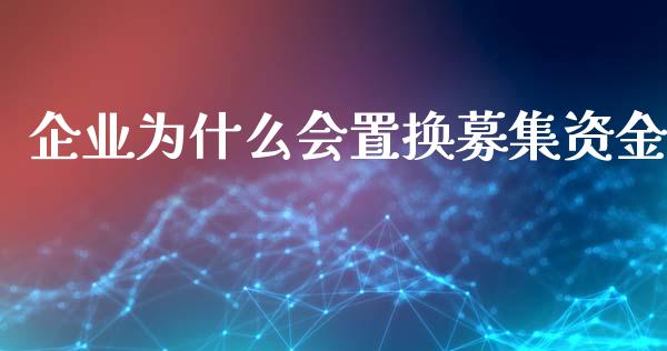 企业为什么会置换募集资金_https://www.lcjysmgs.com_恒指直播平台_第1张