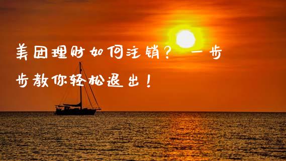美团理财如何注销？ 一步步教你轻松退出！_https://www.lcjysmgs.com_恒指直播平台_第1张