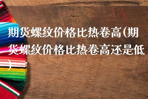 期货螺纹价格比热卷高(期货螺纹价格比热卷高还是低)_https://www.lcjysmgs.com_恒生指数直播_第1张