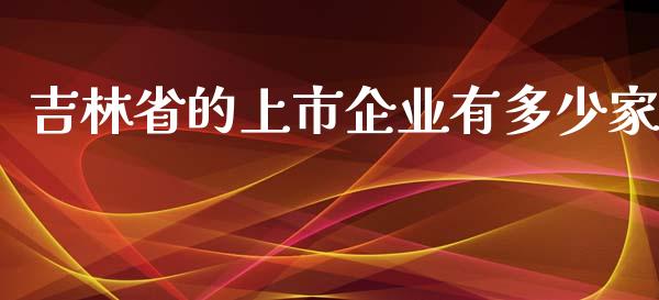 吉林省的上市企业有多少家_https://www.lcjysmgs.com_德指行情直播_第1张