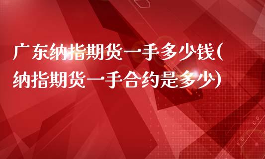 广东纳指期货一手多少钱(纳指期货一手合约是多少)_https://www.lcjysmgs.com_德指行情直播_第1张