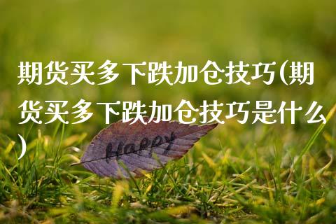 期货买多下跌加仓技巧(期货买多下跌加仓技巧是什么)_https://www.lcjysmgs.com_恒指直播平台_第1张