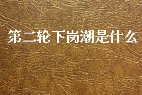 第二轮下岗潮是什么_https://www.lcjysmgs.com_黄金期货直播喊单_第1张