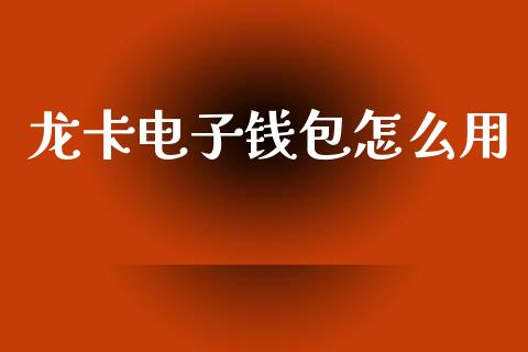 龙卡电子钱包怎么用_https://www.lcjysmgs.com_黄金期货直播喊单_第1张