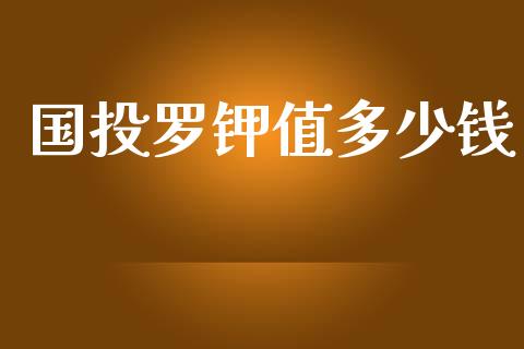 国投罗钾值多少钱_https://www.lcjysmgs.com_黄金期货直播喊单_第1张