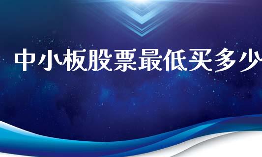 中小板股票最低买多少_https://www.lcjysmgs.com_德指行情直播_第1张