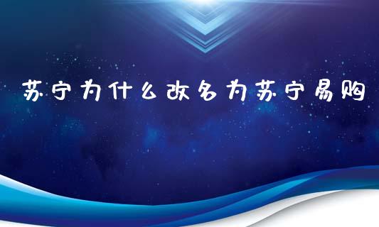 苏宁为什么改名为苏宁易购_https://www.lcjysmgs.com_黄金期货直播喊单_第1张