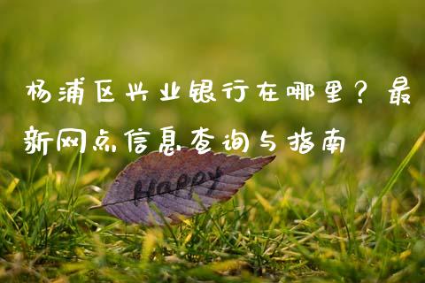杨浦区兴业银行在哪里？最新网点信息查询与指南_https://www.lcjysmgs.com_德指行情直播_第1张