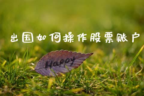 出国如何操作股票账户_https://www.lcjysmgs.com_德指行情直播_第1张