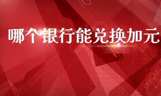 哪个银行能兑换加元_https://www.lcjysmgs.com_恒生指数直播_第1张