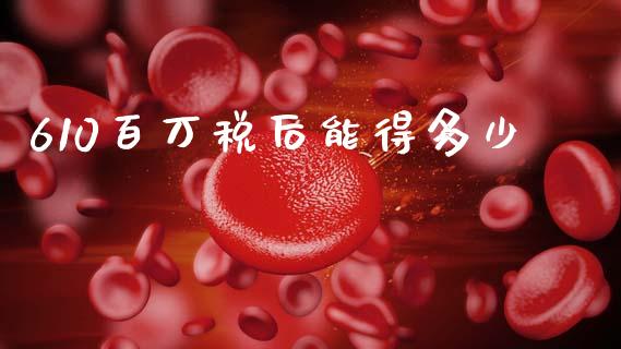 610百万税后能得多少_https://www.lcjysmgs.com_黄金期货直播喊单_第1张
