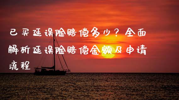 已买延误险赔偿多少？全面解析延误险赔偿金额及申请流程_https://www.lcjysmgs.com_恒指直播平台_第1张