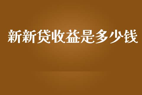 新新贷收益是多少钱_https://www.lcjysmgs.com_恒指直播平台_第1张