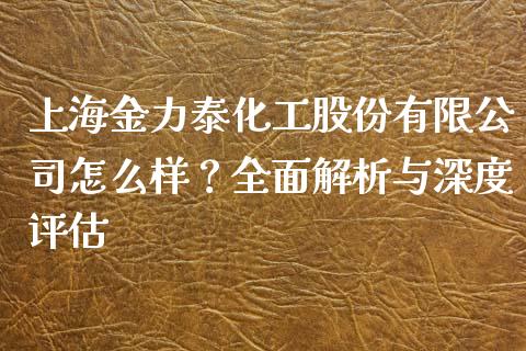 上海金力泰化工股份有限公司怎么样？全面解析与深度评估_https://www.lcjysmgs.com_德指行情直播_第1张