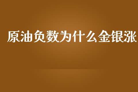 原油负数为什么金银涨_https://www.lcjysmgs.com_德指行情直播_第1张