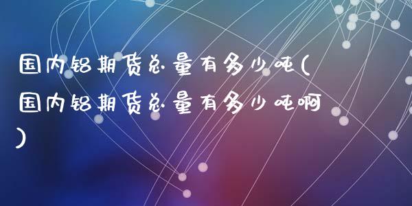 国内铝期货总量有多少吨(国内铝期货总量有多少吨啊)_https://www.lcjysmgs.com_德指行情直播_第1张