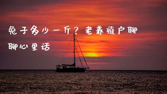 兔子多少一斤？老养殖户聊聊心里话_https://www.lcjysmgs.com_恒指直播平台_第1张