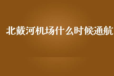 北戴河机场什么时候通航_https://www.lcjysmgs.com_恒指直播平台_第1张