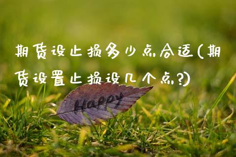 期货设止损多少点合适(期货设置止损设几个点?)_https://www.lcjysmgs.com_恒指直播平台_第1张