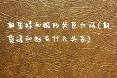 期货镍和银的关系大吗(期货镍和铝有什么关系)_https://www.lcjysmgs.com_德指行情直播_第1张