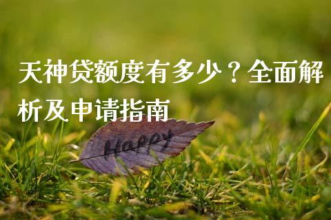 天神贷额度有多少？全面解析及申请指南_https://www.lcjysmgs.com_恒生指数直播_第1张