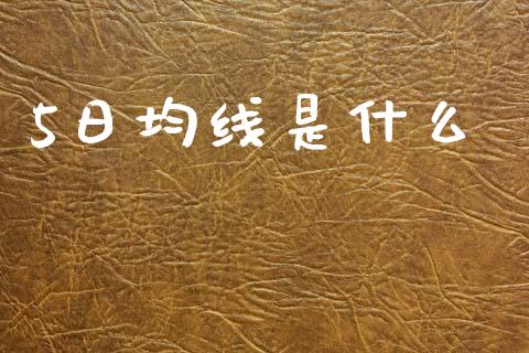 5日均线是什么_https://www.lcjysmgs.com_黄金期货直播喊单_第1张