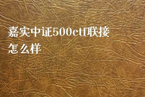 嘉实中证500etf联接怎么样_https://www.lcjysmgs.com_黄金期货直播喊单_第1张
