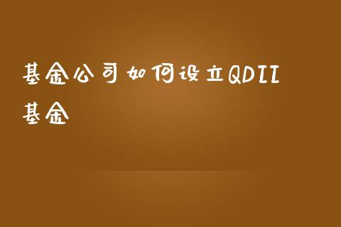 基金公司如何设立QDII基金_https://www.lcjysmgs.com_恒生指数直播_第1张