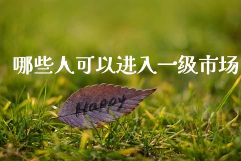 哪些人可以进入一级市场_https://www.lcjysmgs.com_德指行情直播_第1张