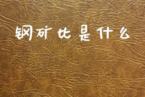 钢矿比是什么_https://www.lcjysmgs.com_黄金期货直播喊单_第1张