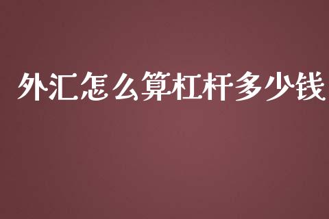 外汇怎么算杠杆多少钱_https://www.lcjysmgs.com_恒指直播平台_第1张