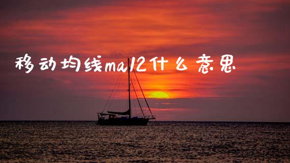移动均线ma12什么意思_https://www.lcjysmgs.com_恒生指数直播_第1张