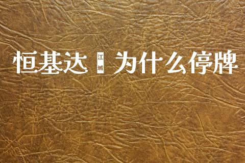 恒基达鑫为什么停牌_https://www.lcjysmgs.com_德指行情直播_第1张