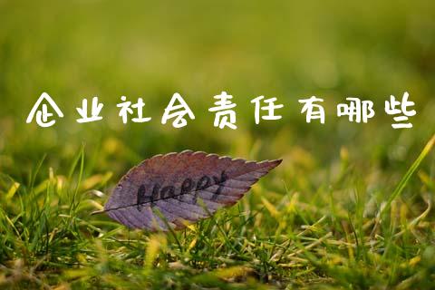 企业社会责任有哪些_https://www.lcjysmgs.com_恒指直播平台_第1张