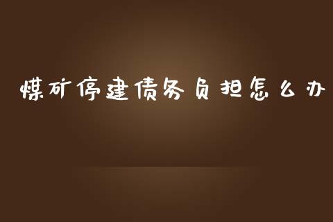 煤矿停建债务负担怎么办_https://www.lcjysmgs.com_黄金期货直播喊单_第1张