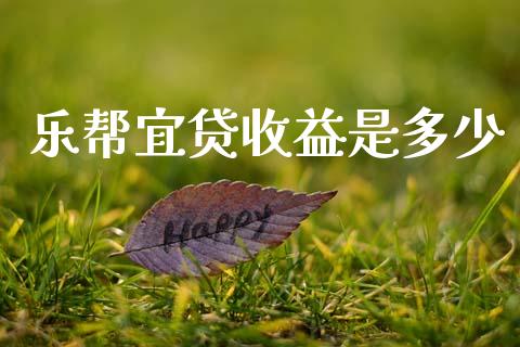 乐帮宜贷收益是多少_https://www.lcjysmgs.com_黄金期货直播喊单_第1张