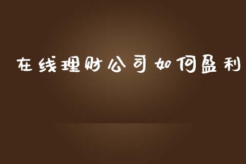 在线理财公司如何盈利_https://www.lcjysmgs.com_恒生指数直播_第1张